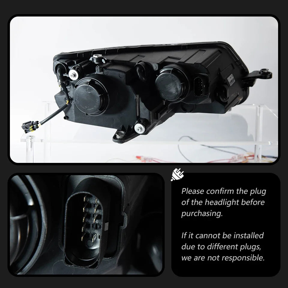 2Pcs Bi Halogen LED Headlight for Skoda Octavia 2014-2017 DRL Hid Head Lamp Car Styling Front Auto Lights Lighting Assembly Replacement Parts Exterior Lights Automotive Accessories