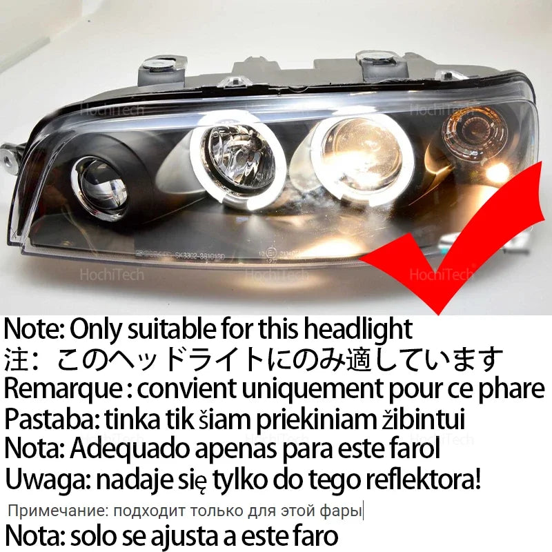 For Fiat PUNTO MK2 1999-2010 16-Color RGB Cotton LED Headlight Angel Eyes Ring Lamp Remote Control Car Daytime Running Light