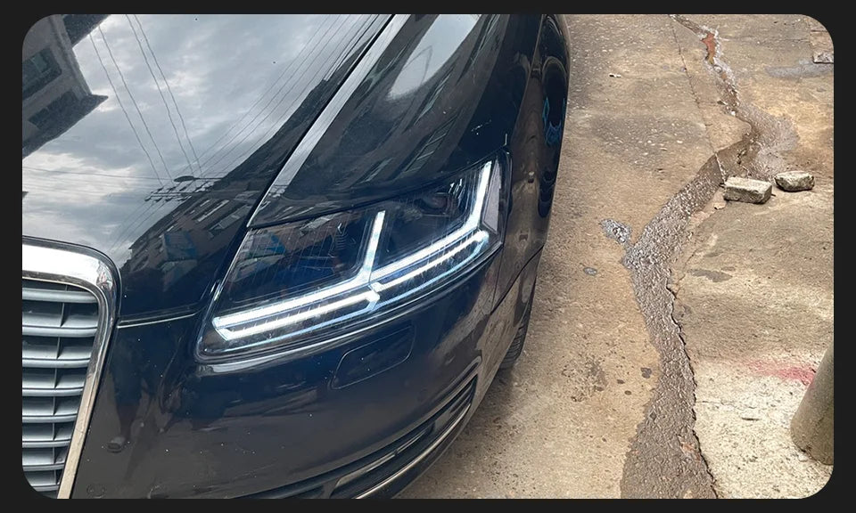 AKD Styling LED Car light for Audi A6 Headlights 2004-2011 A6 C6 LED projection lens Dynamic Signal DRL Bi Xenon Auto Accessories