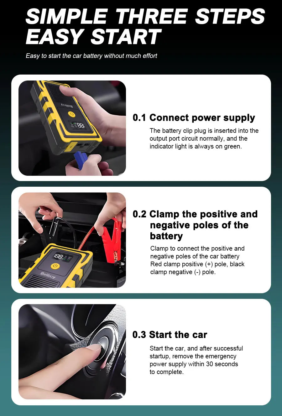 12VCar Battery Starter,5000mAh Portable Emergency Jump Starter,Auto Engine Booster,Vehicle Electronic Accessory,Emergency Tool