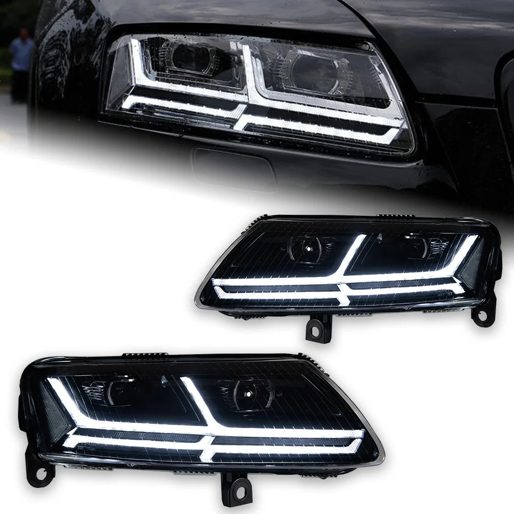 AKD Styling LED Car light for Audi A6 Headlights 2004-2011 A6 C6 LED projection lens Dynamic Signal DRL Bi Xenon Auto Accessories