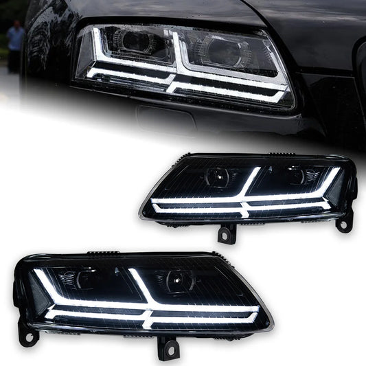 AKD Styling LED Car light for Audi A6 Headlights 2004-2011 A6 C6 LED projection lens Dynamic Signal DRL Bi Xenon Auto Accessories