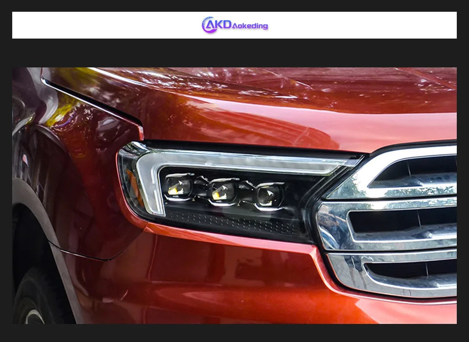 Paire de phares avant pour Ford Ranger 2016-2021 / Projecteurs LED / Droit et Gauche