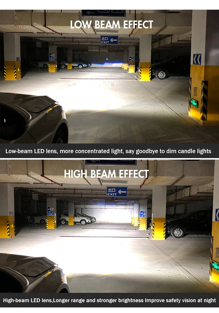 Led Headlight For 2018-2023 Ford Mustang S650 Projector Front Lamp Assembly with Triple Beam Len Seamless replacement Universal