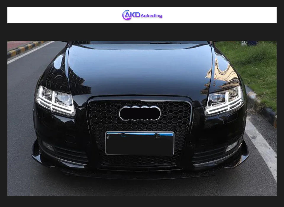 AKD Styling LED Car light for Audi A6 Headlights 2004-2011 A6 C6 LED projection lens Dynamic Signal DRL Bi Xenon Auto Accessories