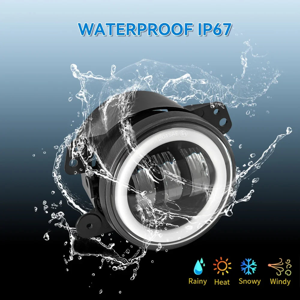 For Lada Niva Wrangler JK Dodge Citroen Ford Honda Suzuki 4 Inch LED Off Road Fog Lamp Driving Auxiliary Light Auto Headlight