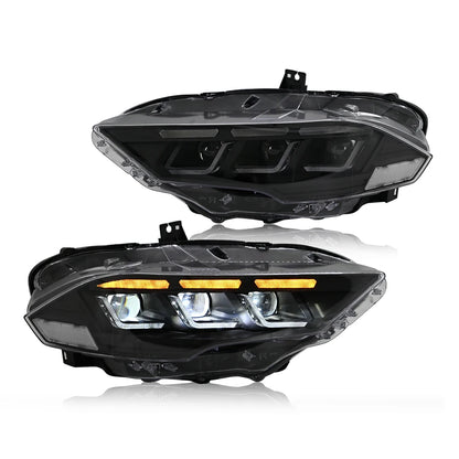 Led Headlight For 2018-2023 Ford Mustang S650 Projector Front Lamp Assembly with Triple Beam Len Seamless replacement Universal