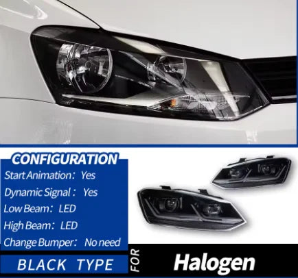 TYPY Auto Parts For VW POLO Headlights 2011-2018 GTI latest Styling LED Daytime Lights Dual Projector Car Accesorios Modified