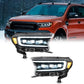 2PCS T6 LED Headlight Assembly E‑Mark Approved For Ford Ranger T6 Wildtrak Raptor Pickup Dynamic Sequential Amber Turn Signal Full LED Headlamps DRL High Low Beam Direct Fit Plug And Play IP67 Waterproof Auto Upgrade Kit 2P