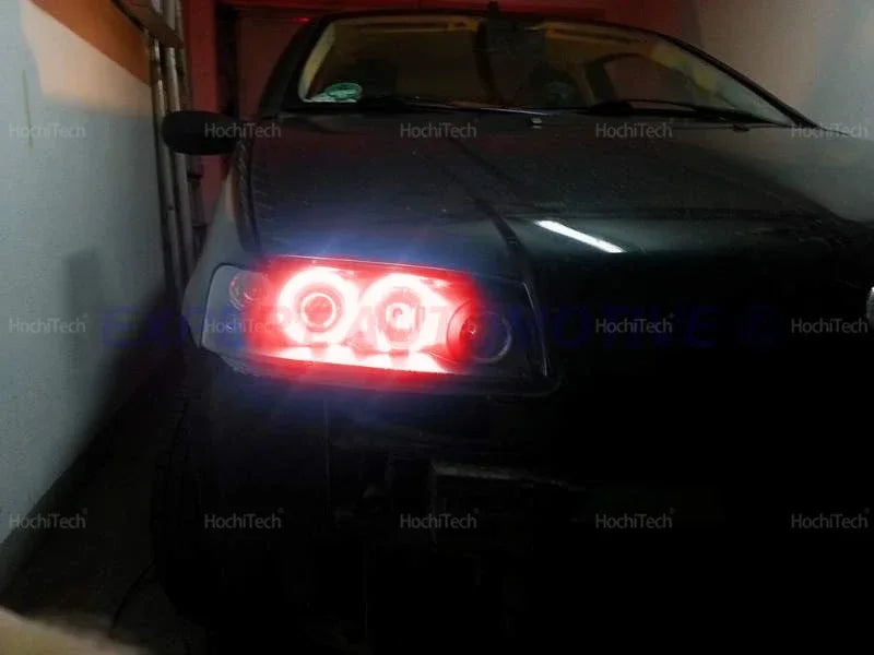 For Fiat PUNTO MK2 1999-2010 16-Color RGB Cotton LED Headlight Angel Eyes Ring Lamp Remote Control Car Daytime Running Light