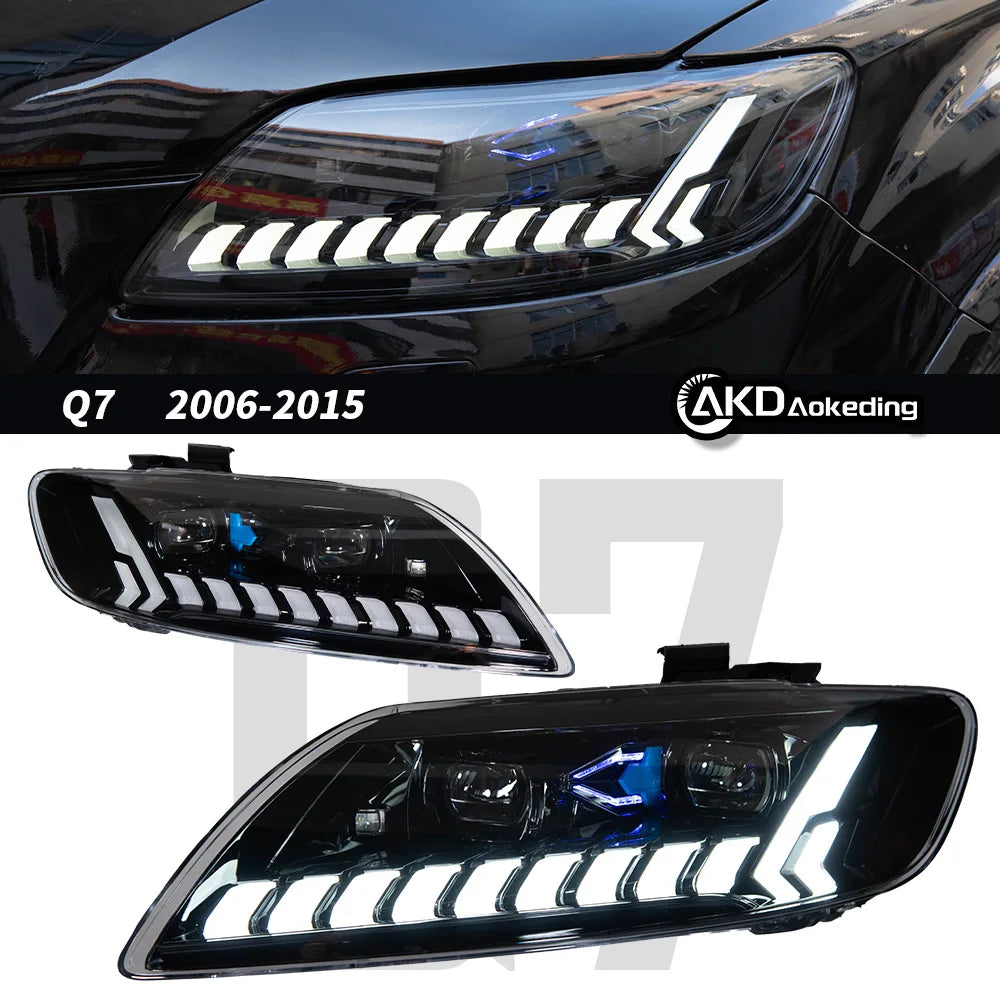 CG Integrated Headlamp Assembly with Built-in LED for Audi Q7  2006-2015  Q7 MK1 Typ 4L Front Head Lamps