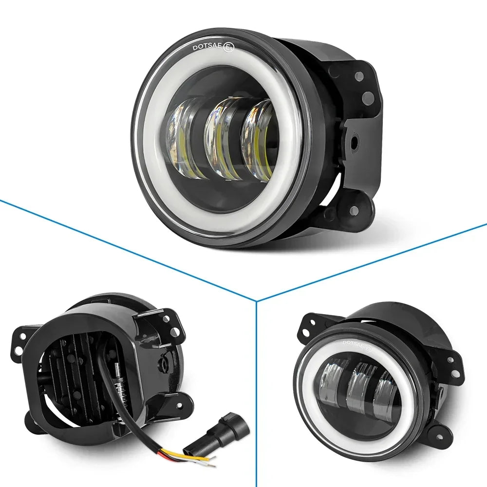 For Lada Niva Wrangler JK Dodge Citroen Ford Honda Suzuki 4 Inch LED Off Road Fog Lamp Driving Auxiliary Light Auto Headlight